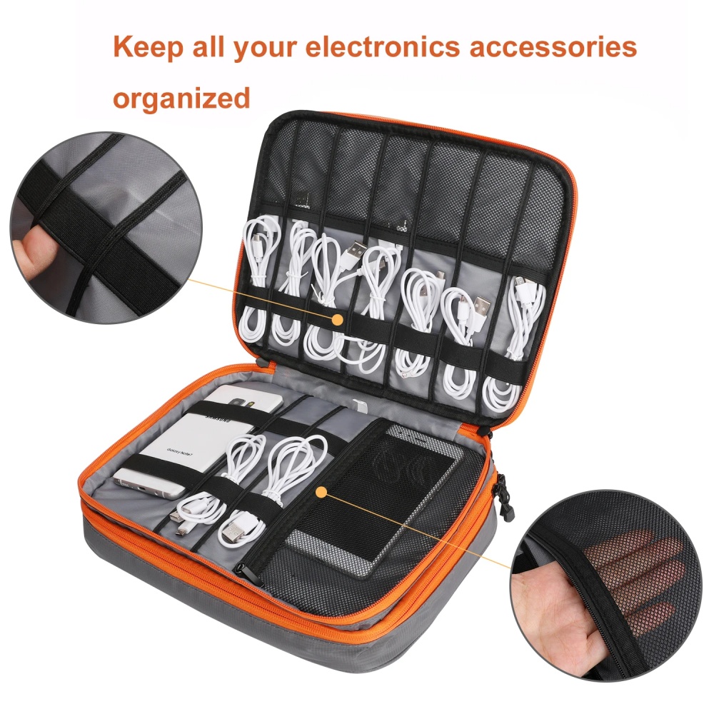 더블 레이어 대용량 여행용 전자 액세서리 정리함 가방, - Electronics Gadgets And Accessories 리뷰 및 가격