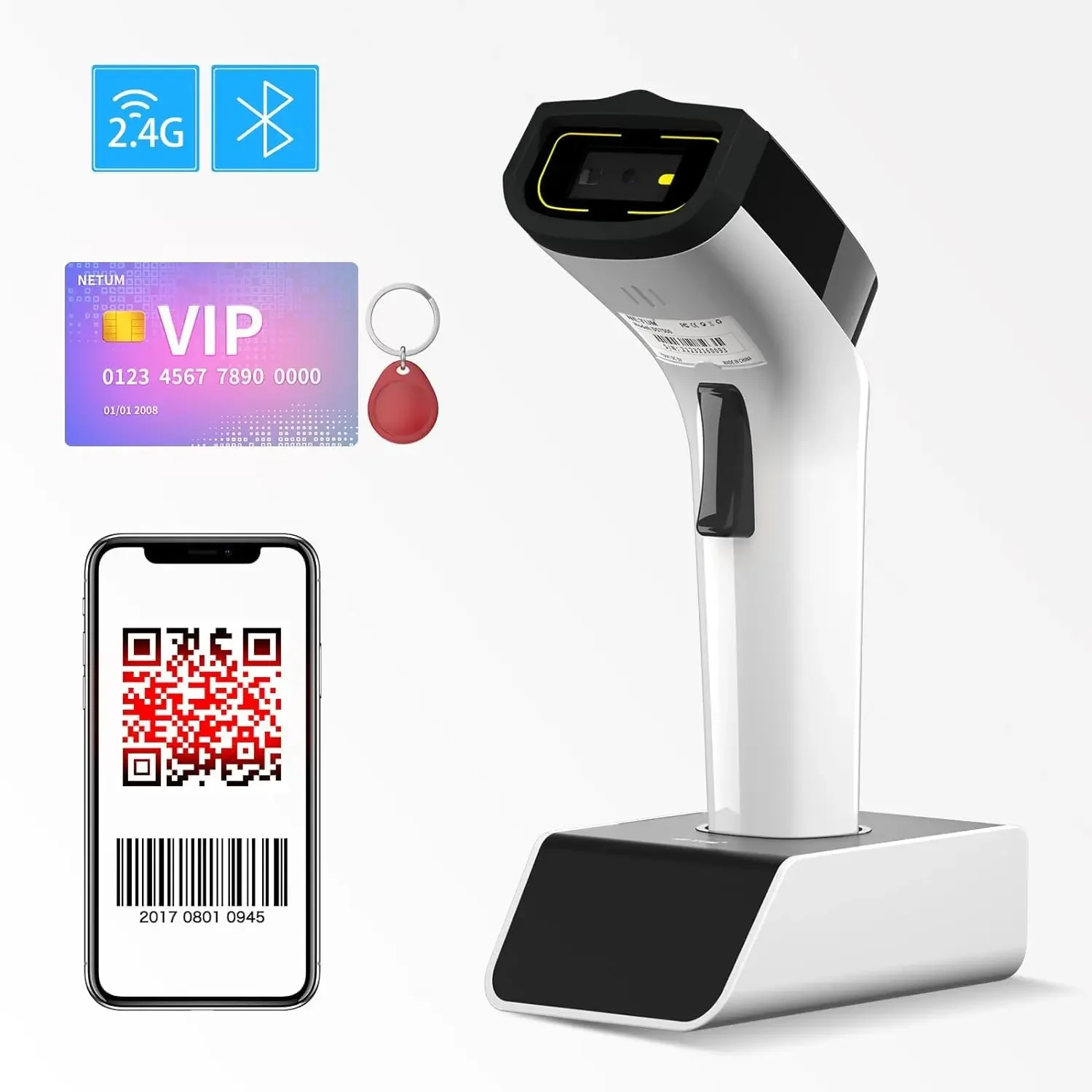 NETUM DS8100 블루투스 13.56MHz HF  - Barcode Scanner Wireless 리뷰 및 가격