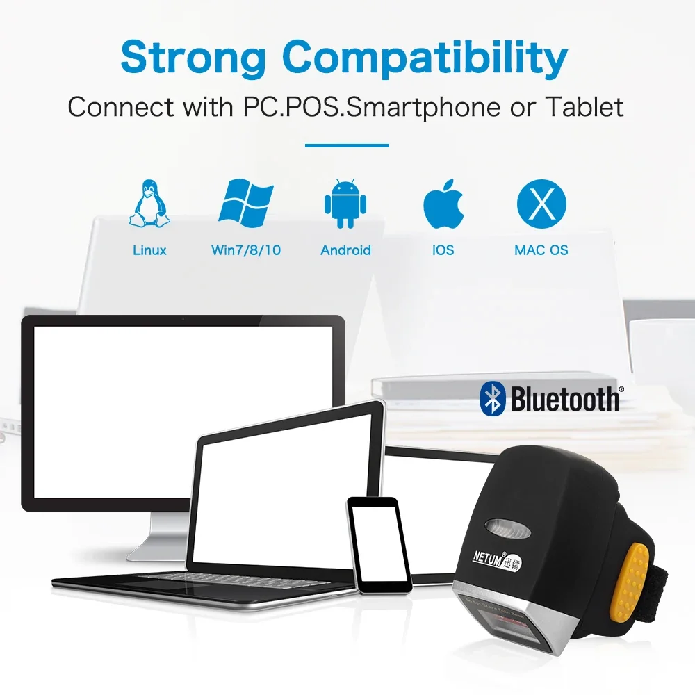 새로운 넷움 미니 손가락 링 바코드 스캐너 CCD 1D - Barcode Scanner Wireless 리뷰 및 가격