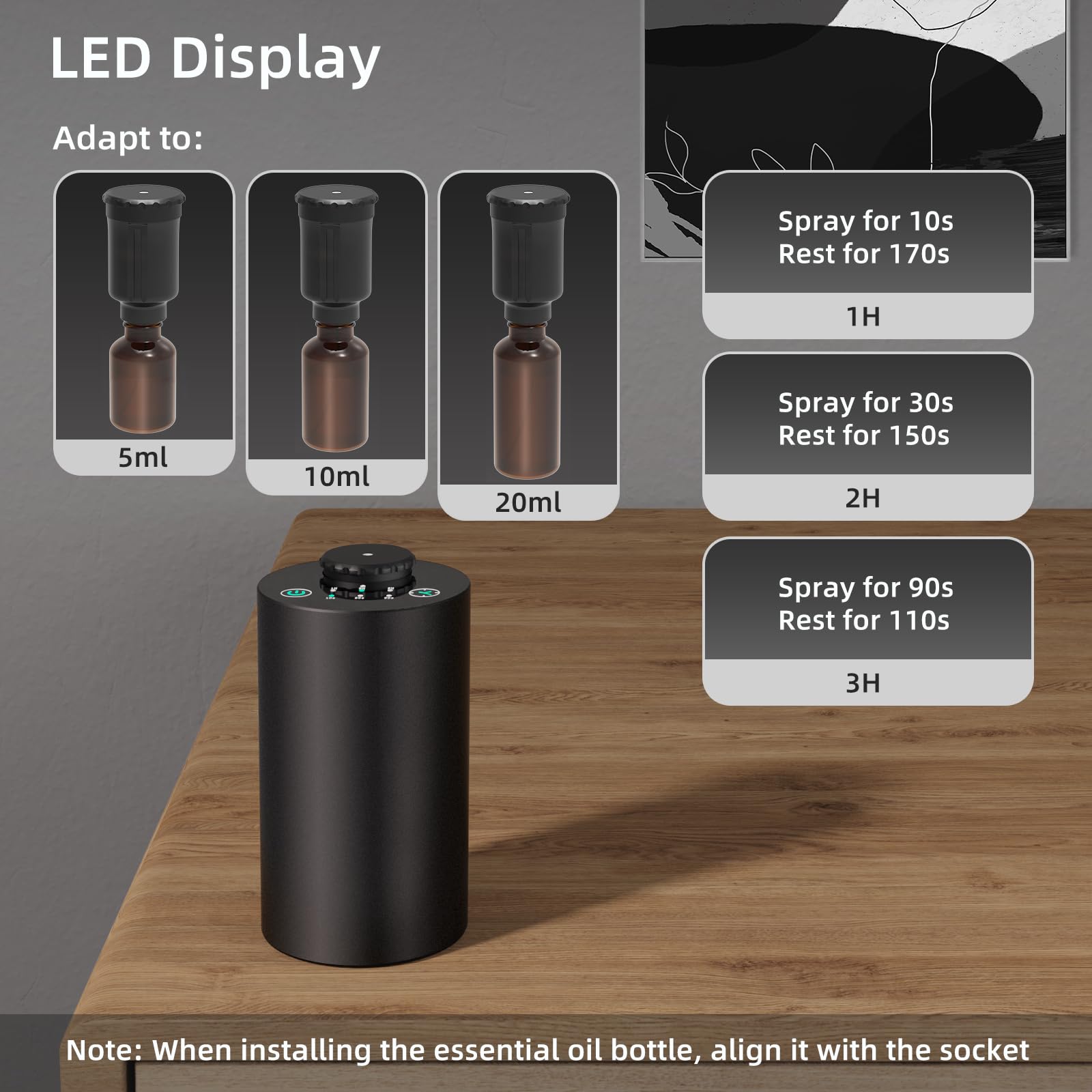 무수 에센셜 오일 디퓨저 배터리 작동 무선 아로마테라피 - Electronics Gadgets For Home 리뷰 및 가격